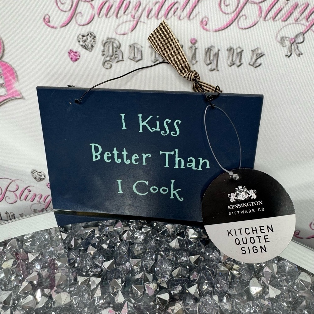 Kensington giftware co. Plaque decor hangable sign mini blue ribbon plaid funny